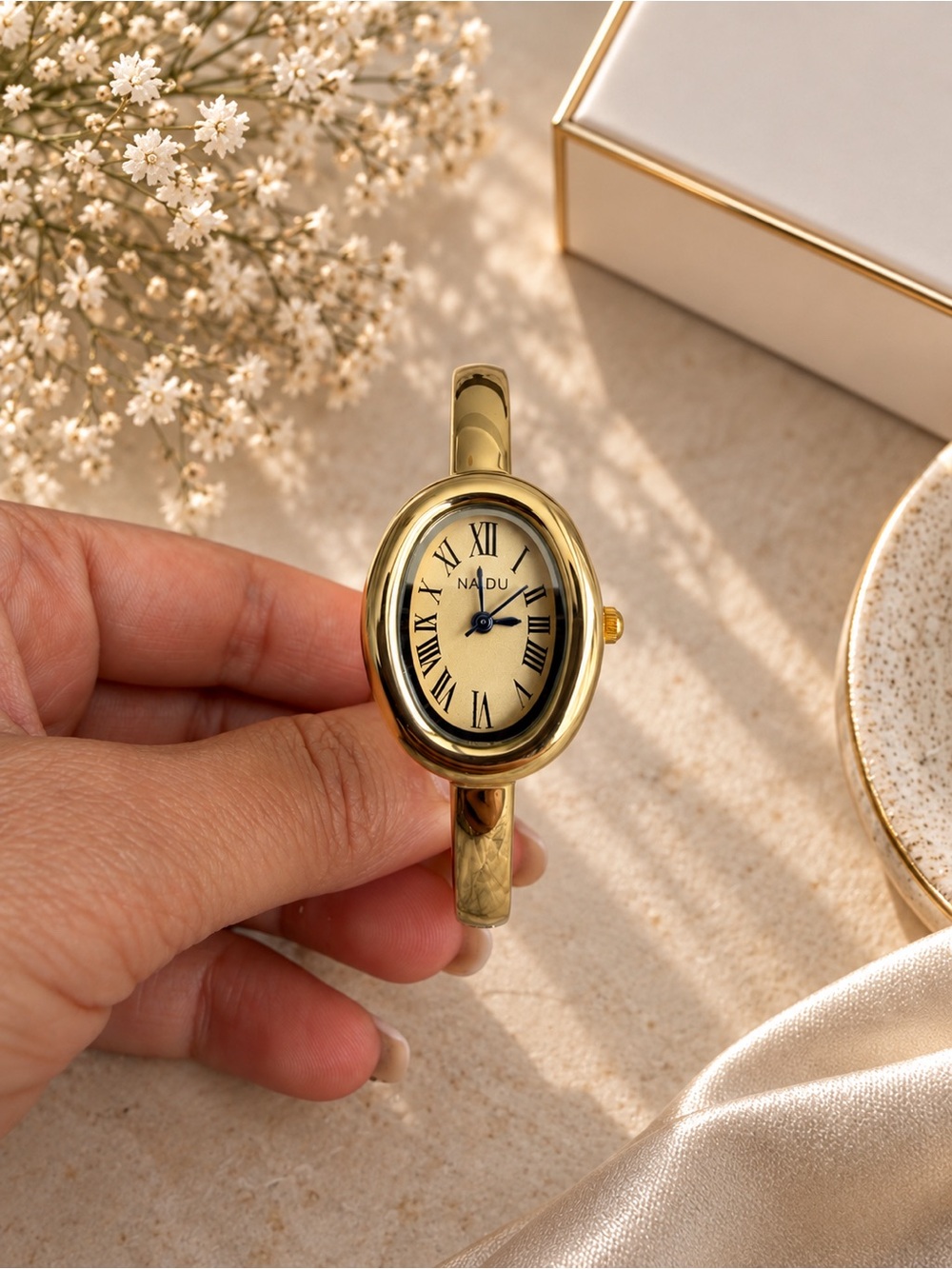 Gold Oval Bangle Watch - Picture 4 of 4